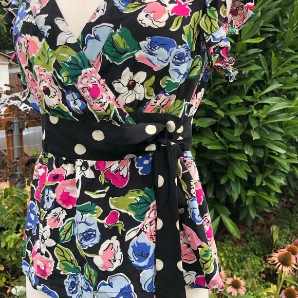 Anthropologie Odille silk Field of Fancy wrap blouse - Picture 4 of 5